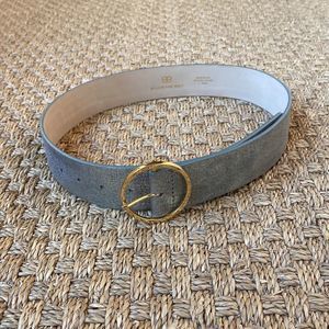 B-Low the Belt Gray Belt with Gold Buckle